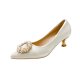 Pointed Slip-on Bridesmaid Shoes Fairy Style Stiletto Heel High Heels