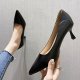 Small Size Black Professional Pointed High Heels