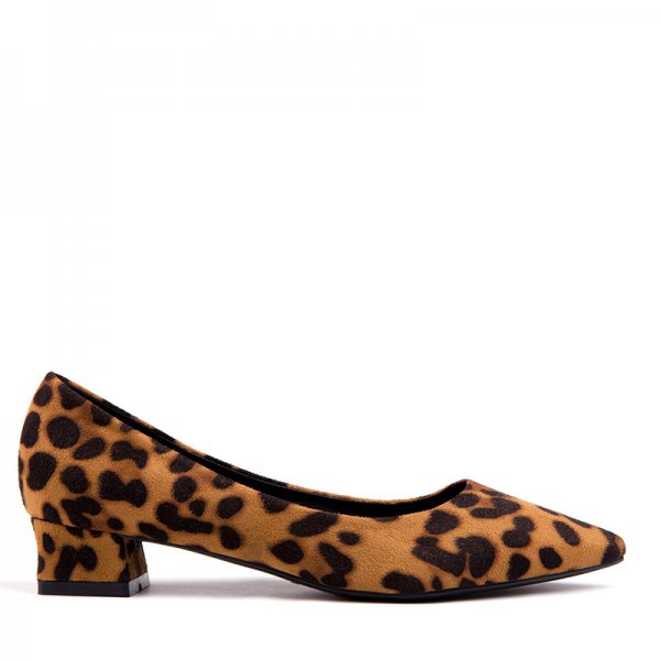 Women's Spring And Summer Korean-style Suede Leopard Pointed High Heels