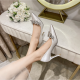 Bridal Crystal Satin White High Heels